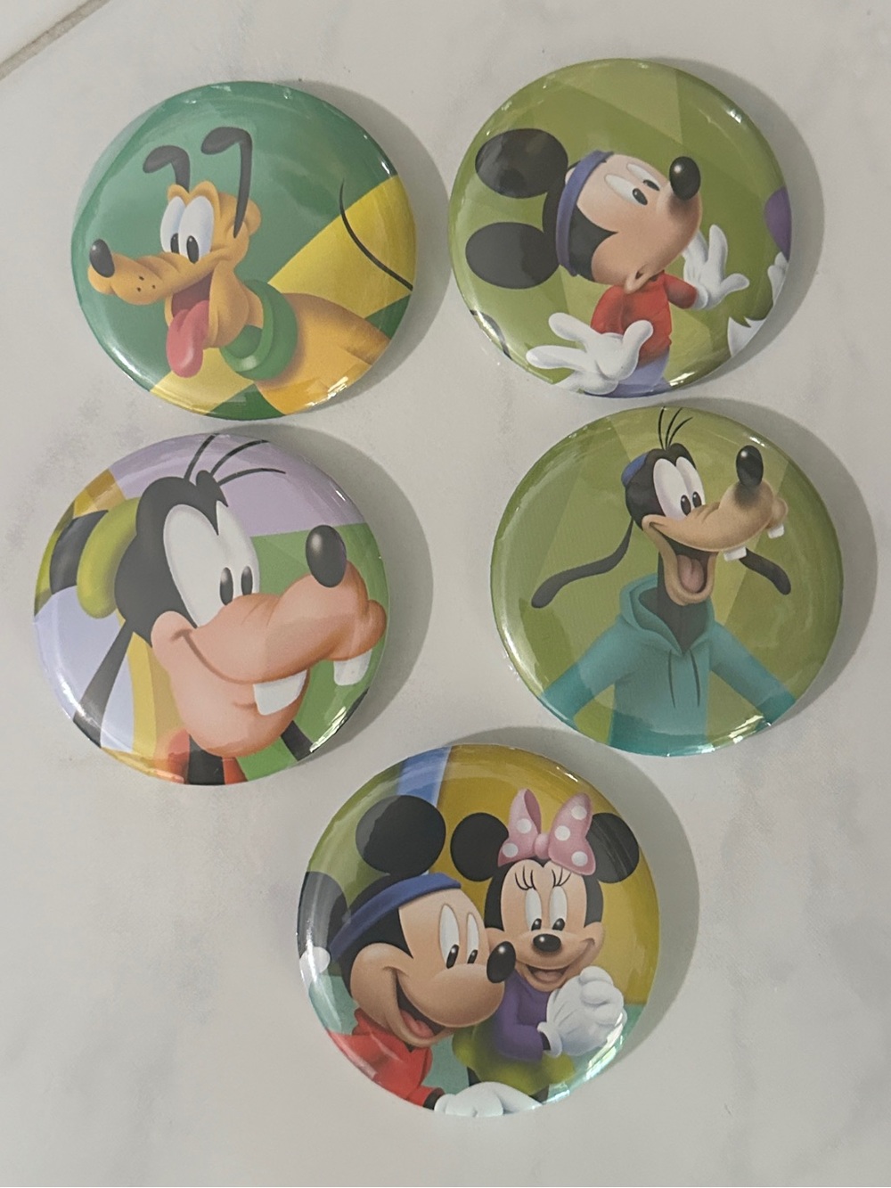 Disney pin back buttons bundle of 5